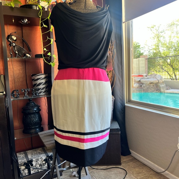 Sandra Darren Dresses & Skirts - Sandra Darren Black and Pink Colorblock Dress